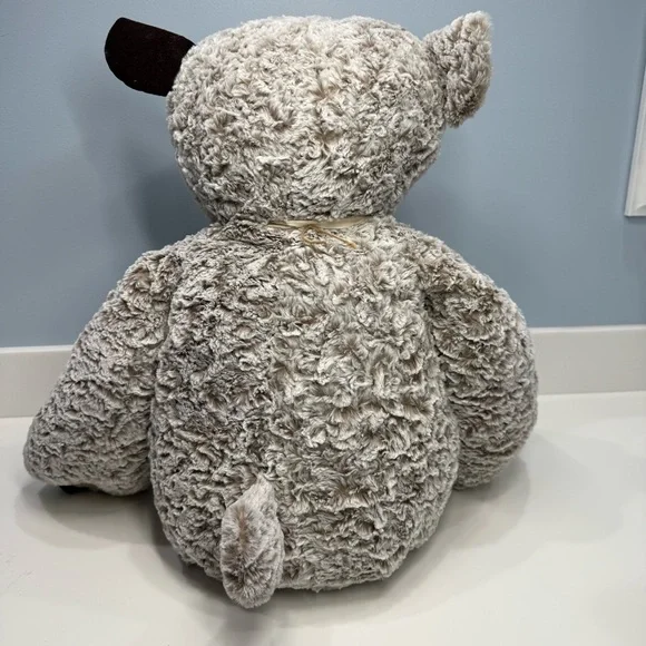 Demdaco Jumbo Giving Bear in Gray, Cream, Beige - Picture 7 of 16